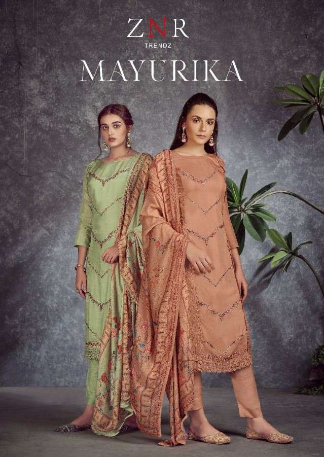 MAYURIKA BY ZNR TRENDZ A TO D SERIES BEAUTIFUL STYLISH SUITS FANCY COLORFUL CASUAL WEAR & ETHNIC WEAR & READY TO WEAR PURE MUSLIN DRESSES AT WHOLESALE PRICE
