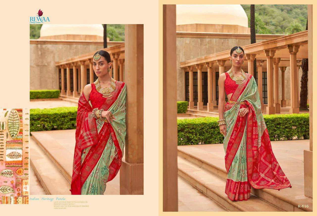 Muhurat By Rewaa 615 To 623 Series Indian Traditional Wear Collection Beautiful Stylish Fancy Colorful Party Wear & Occasional Wear Pure Silk Sarees At Wholesale Price
