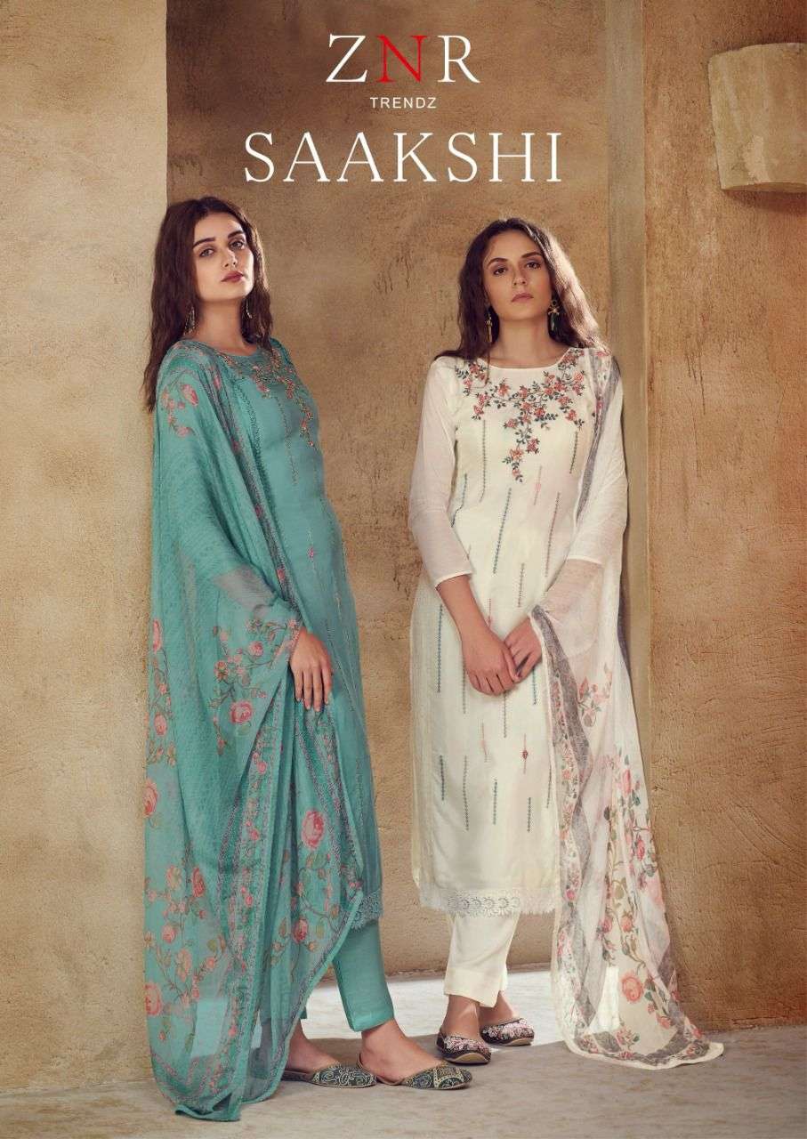SAAKSHI BY ZNR TRENDZ A TO D SERIES BEAUTIFUL STYLISH SUITS FANCY COLORFUL CASUAL WEAR & ETHNIC WEAR & READY TO WEAR PURE MUSLIN DRESSES AT WHOLESALE PRICE