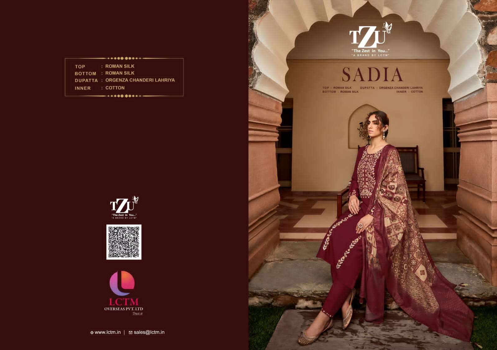 SADIA BY TZU 1001 TO 1006 SERIES FESTIVE TRADITIONAL WEAR COLLECTION BEAUTIFUL STYLISH FANCY COLORFUL PARTY WEAR & OCCASIONAL WEAR SILK DRESSES AT WHOLESALE PRICE