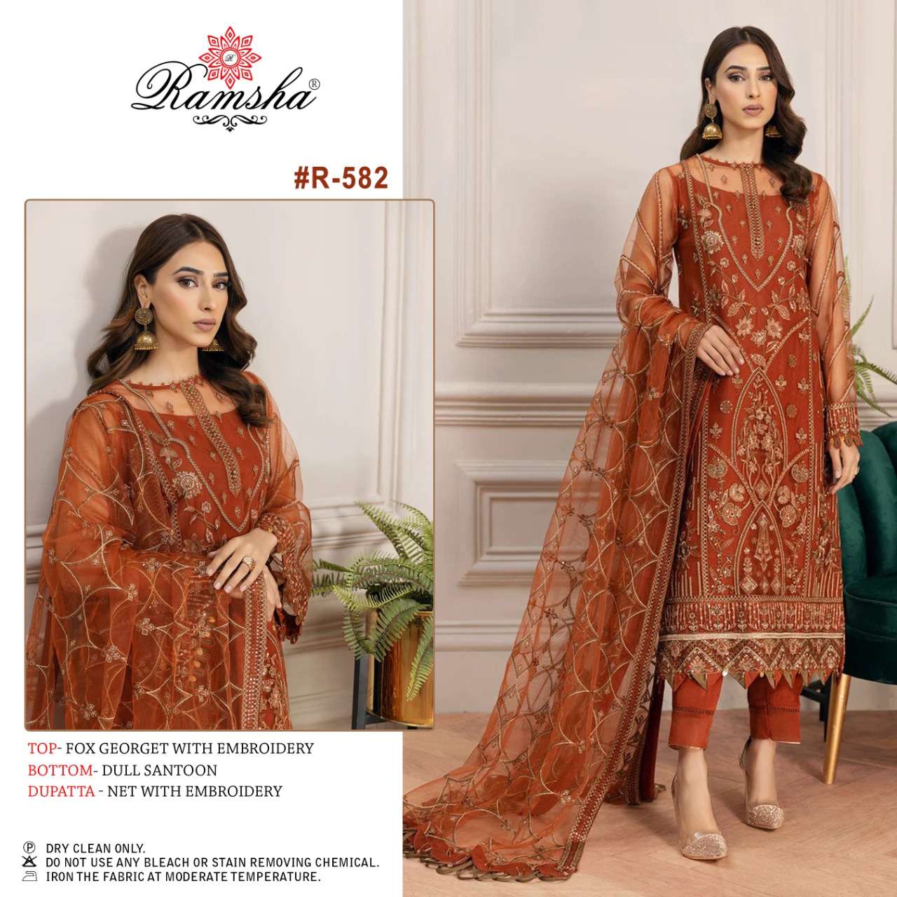 Zaha Ramsha Vol-9 Georgette Pakistani Style Dress Material Collection