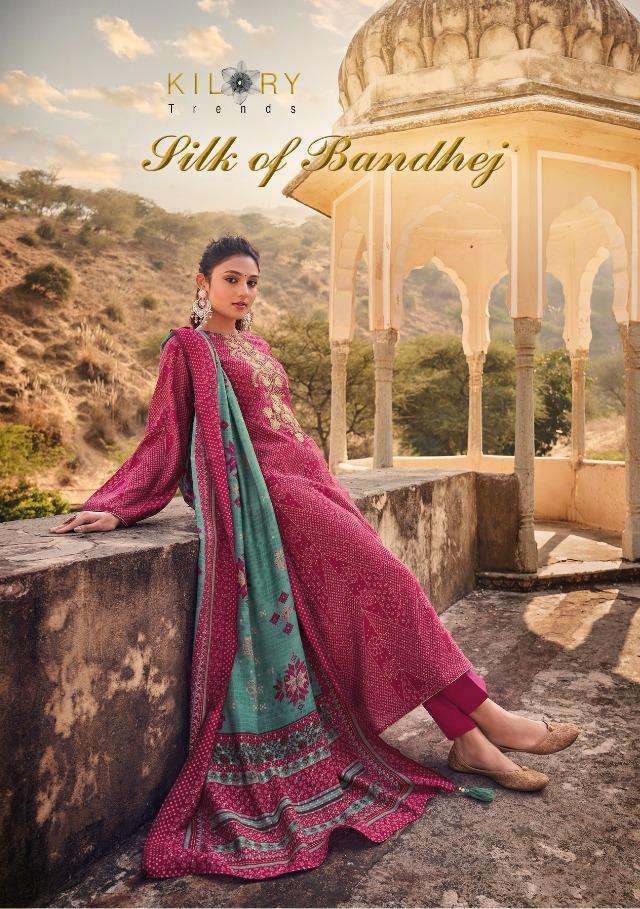 Silk Of Bandhej By Kilory 541 To 548 Series Beautiful Suits Colorful Stylish Fancy Casual Wear & Ethnic Wear Pure Viscose Muslin Dresses At Wholesale Price