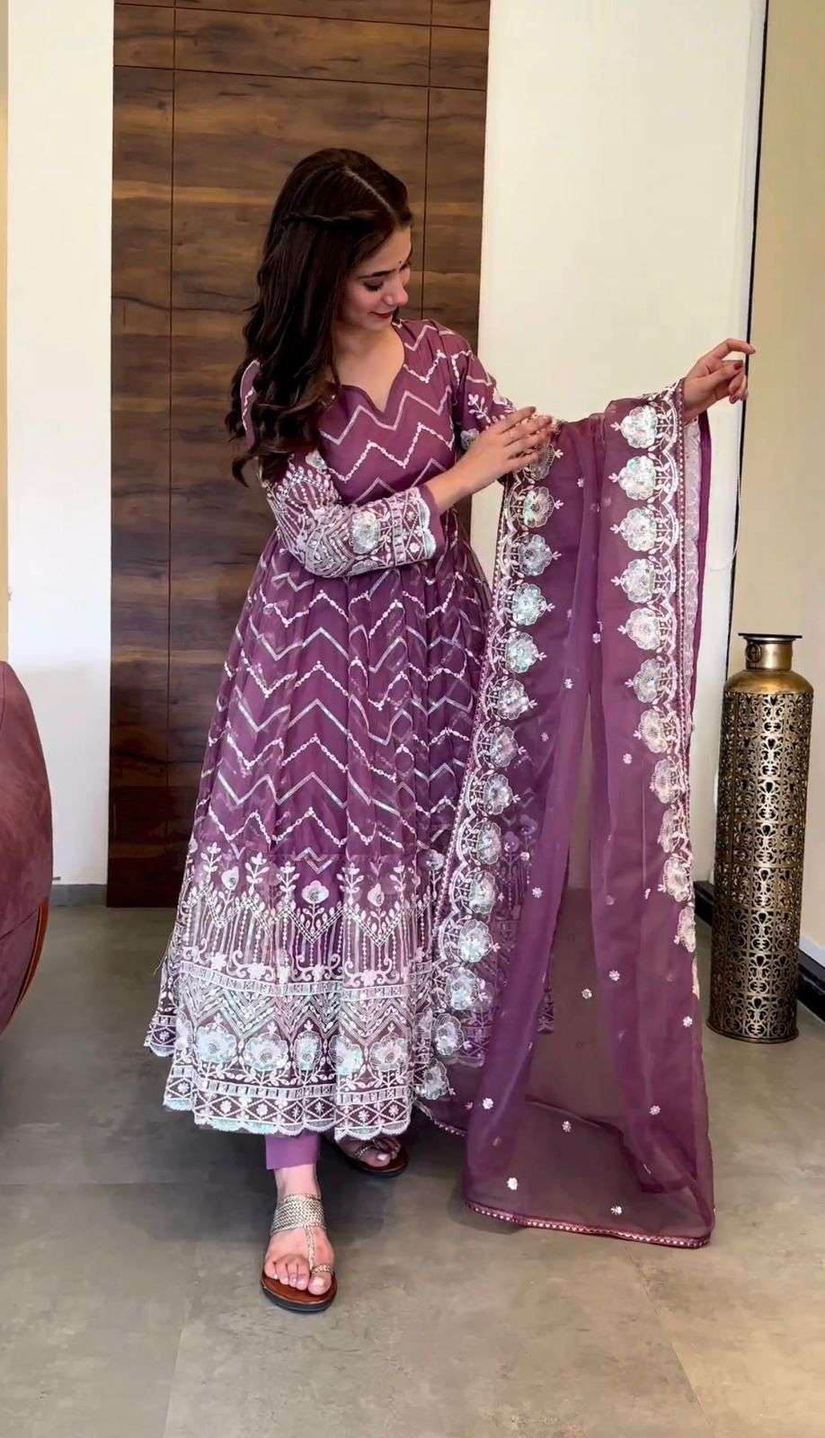 Shae by SASSAFRAS Beige & Pink Ethnic Motifs Ethnic Anarkali Midi Dress -  Absolutely Desi