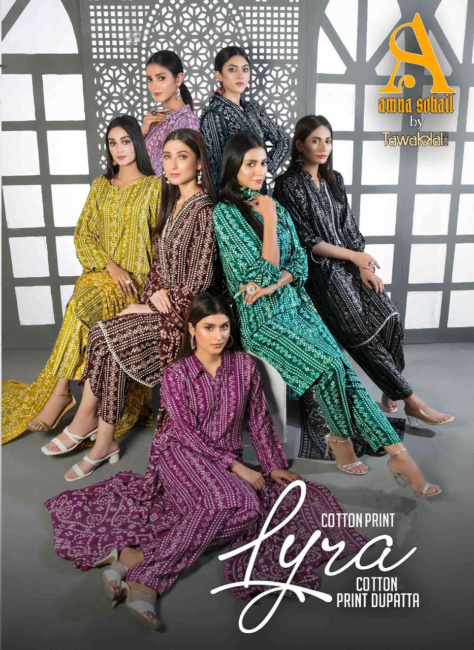 Lyra By Tawakkal Fab 7001 To 7007 Series Indian Suits Beautiful Fancy Colorful Stylish Party Wear & Occasional Wear Pure Cotton Digital Print Dresses At Wholesale Price