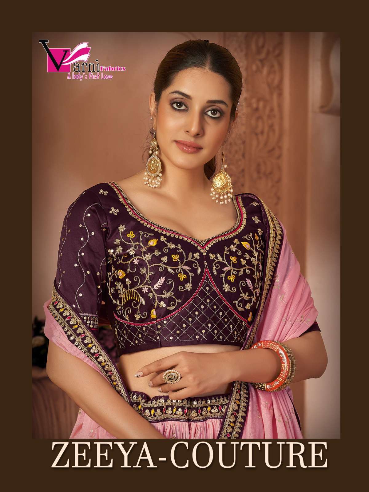 Zeeya Couture By Varni Fabrics 13001 To 13002 Series Designer Beautiful Navratri Collection Occasional Wear & Party Wear Chinnon Lehengas At Wholesale Price