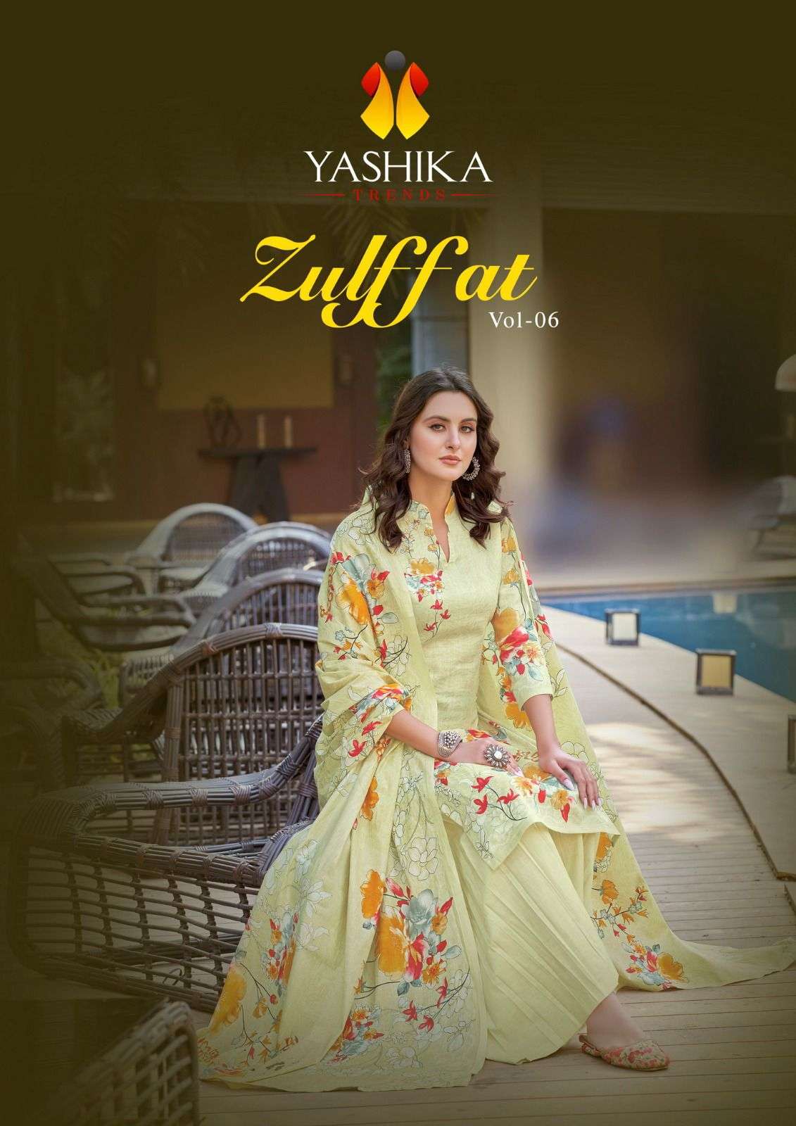 Zulffat Vol-6 By Yashika Trends 6001 To 6010 Series Beautiful Festive Suits Stylish Fancy Colorful Casual Wear & Ethnic Wear Pure Lawn Dresses At Wholesale Price