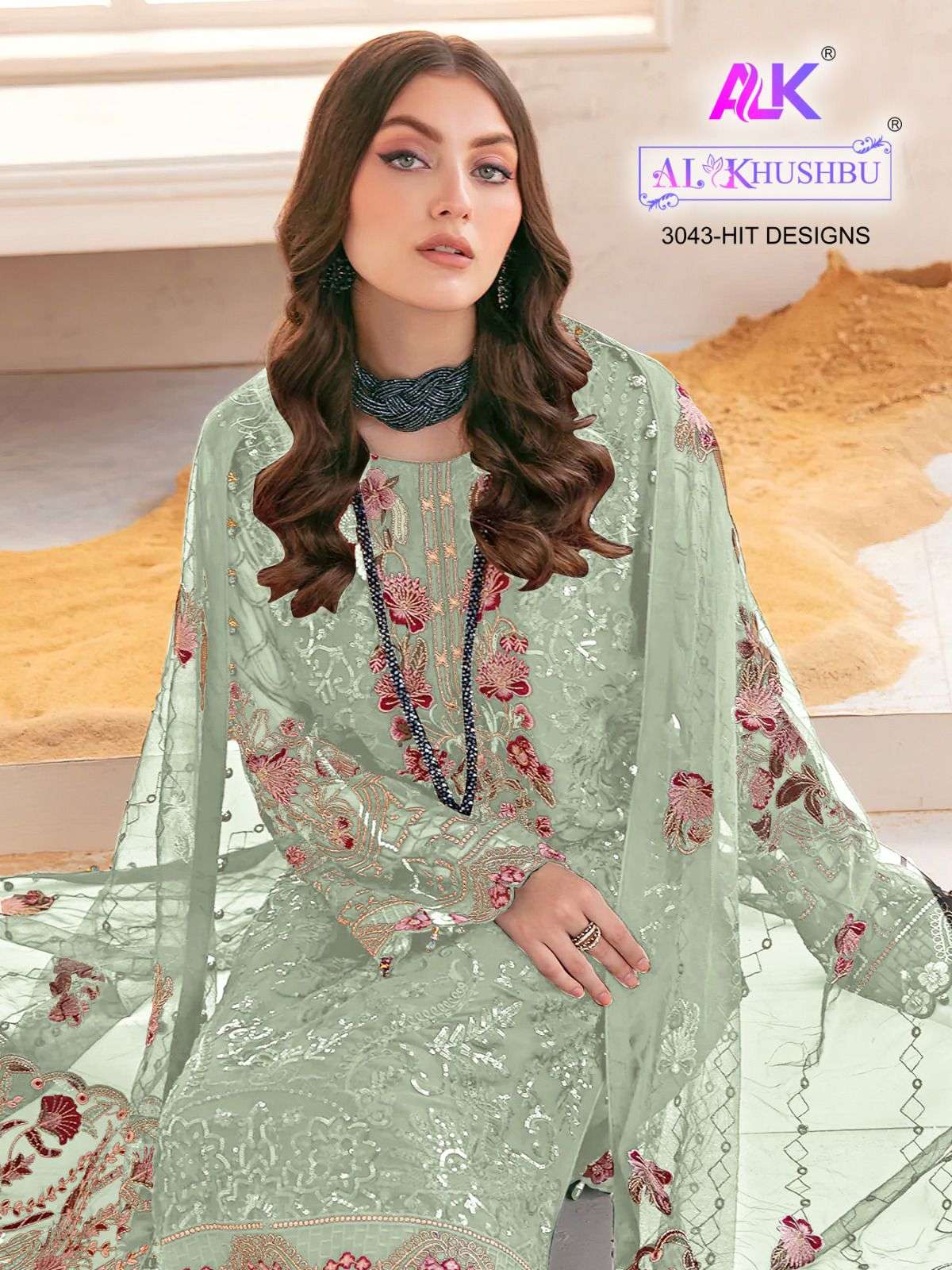 Al Khushbu Hit Design 3043 Colours Vol-2 By Al Khushbu 3043-R To 3043-U Series Pakistani Suits Beautiful Fancy Colorful Stylish Party Wear & Occasional Wear Faux Georgette With Embroidery Dresses At Wholesale Price