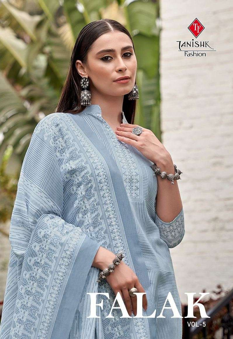 Falak Vol-5 By Tanishk Fashion 6401 To 6408 Series Designer Suits Collection Beautiful Stylish Fancy Colorful Party Wear & Occasional Wear Cotton Print Dresses At Wholesale Price