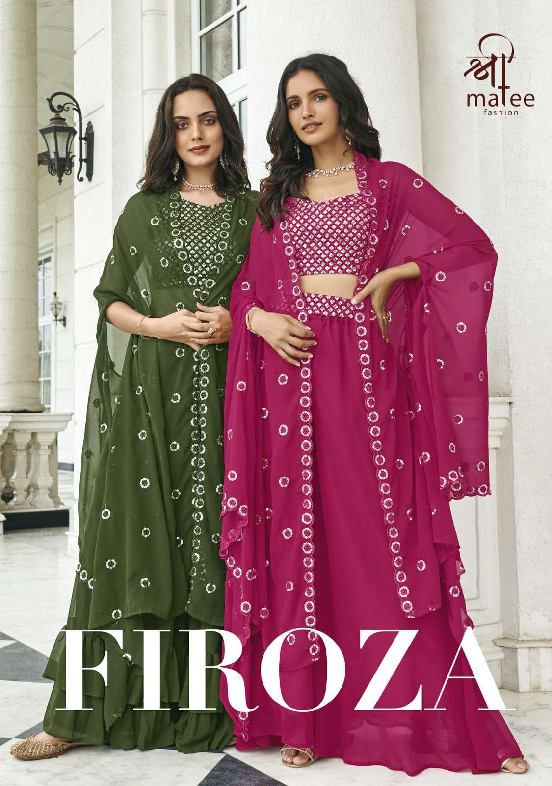 Firoza By Shree Matee Fashion 141 To 144 Series Bridal Wear Collection Beautiful Stylish Colorful Fancy Party Wear & Occasional Wear Pure Faux Georgette Lehengas At Wholesale Price