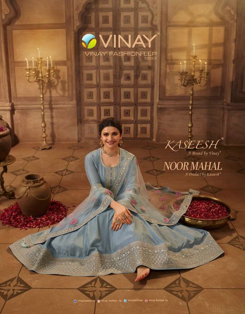 Kaseesh Noormahal By Vinay Fashion 63691 To 63698 Series Beautiful Colorful Stylish Fancy Casual Wear & Ethnic Wear & Ready To Wear Dola Silk Embroidered Dresses At Wholesale Price