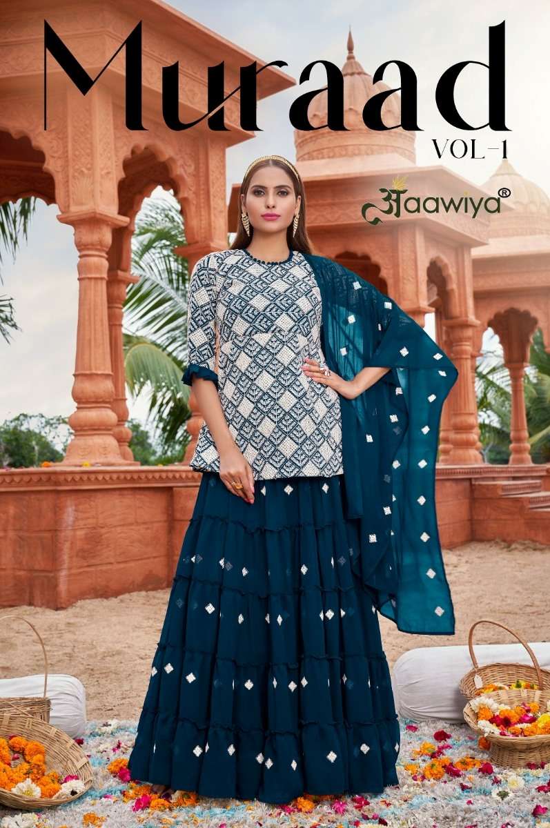 Muraad Vol-1 By Aawiya 1106 To 1111 Series Beautiful Suits Stylish Fancy Colorful Party Wear & Occasional Wear Georgette Embroidered Dresses At Wholesale Price