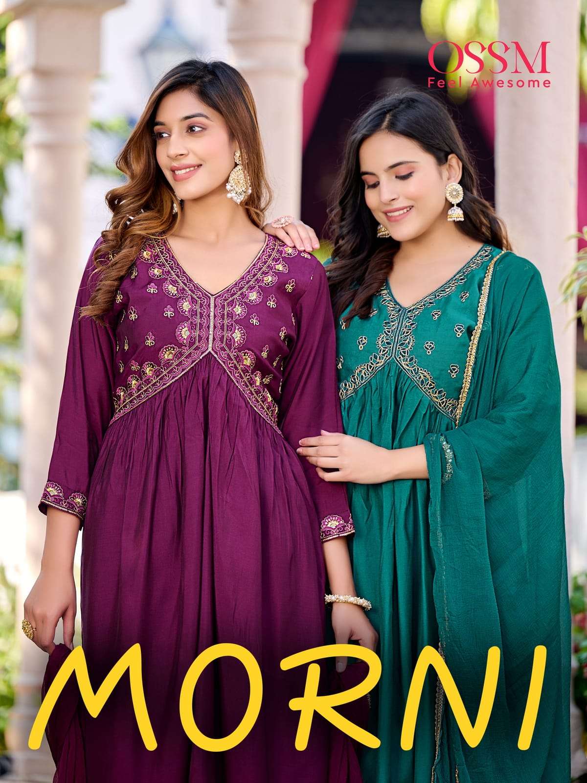 Morni By Ossm 101 To 106 Series Beautiful Festive Suits Colorful Stylish Fancy Casual Wear & Ethnic Wear Pure Viscose Silk Dresses At Wholesale Price