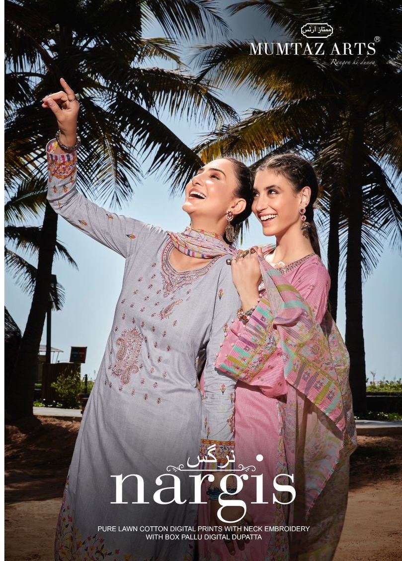 Nargis By Mumtaz Arts 19001 To 19008 Series Beautiful Stylish Festive Suits Fancy Colorful Casual Wear & Ethnic Wear & Ready To Wear Pure Lawn Cambric With Embroidery Dresses At Wholesale Price
