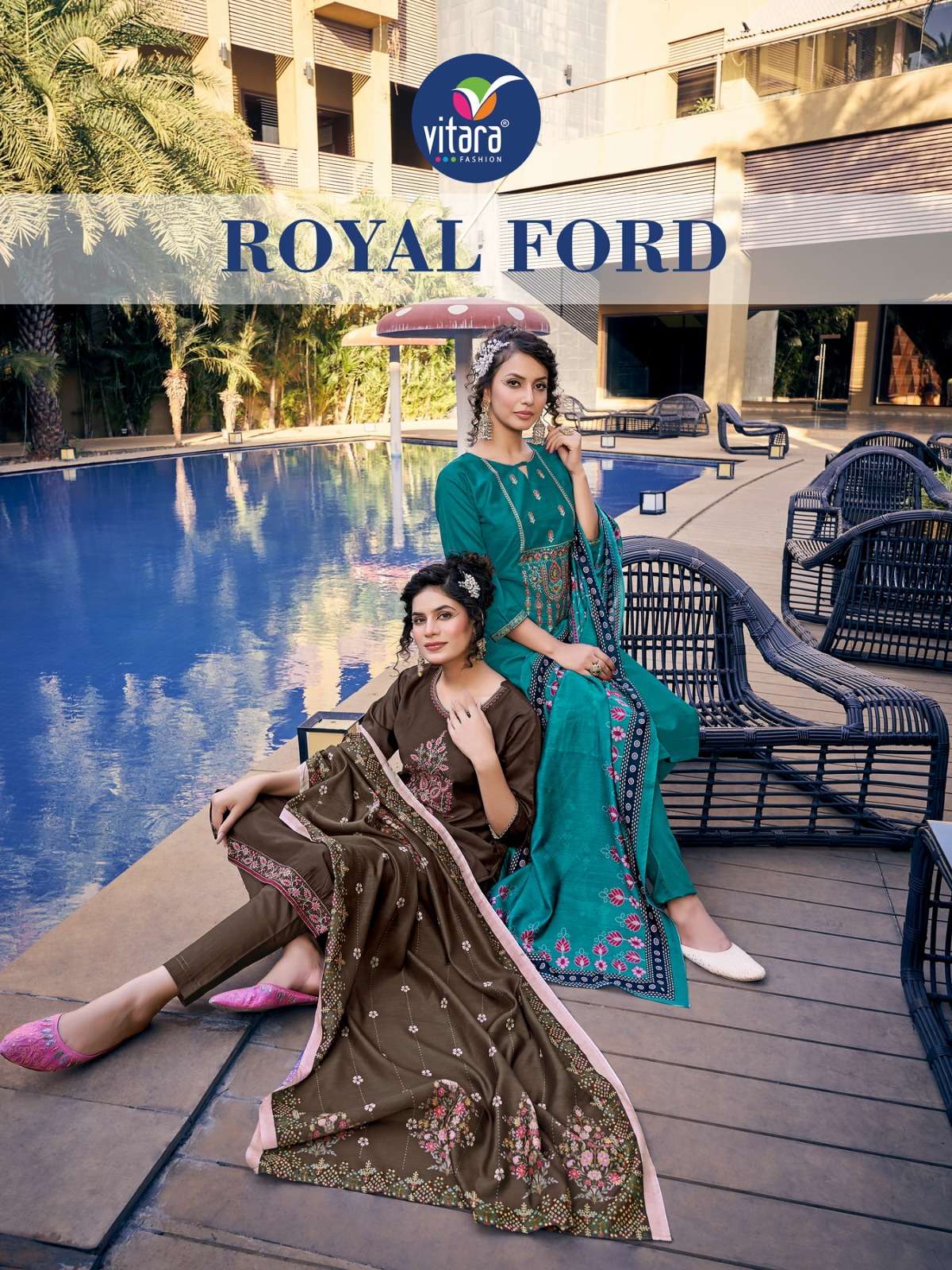 Royal Ford By Vitara 1001 To 1004 Series Designer Stylish Fancy Colorful Beautiful Party Wear & Ethnic Wear Collection Viscose Embroidery Dresses At Wholesale Price