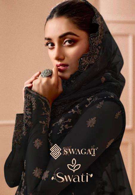Swati 3501 Series By Swagat 3501 To 3506 Series Beautiful Stylish Suits Fancy Colorful Casual Wear & Ethnic Wear & Ready To Wear Net Dresses At Wholesale Price