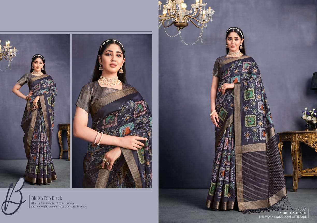 Aahana By Mohmanthan 22806 To 22814 Series Indian Traditional Wear Collection Beautiful Stylish Fancy Colorful Party Wear & Occasional Wear Tussar Silk Sarees At Wholesale Price