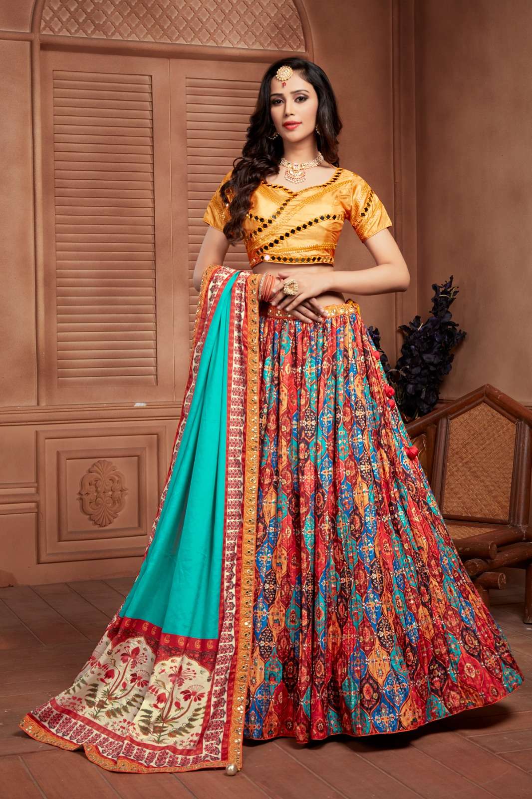 C-1985 By Amoha Trendz Designer Beautiful Festive Collection Occasional Wear & Party Wear Chinnon Print Lehengas At Wholesale Price