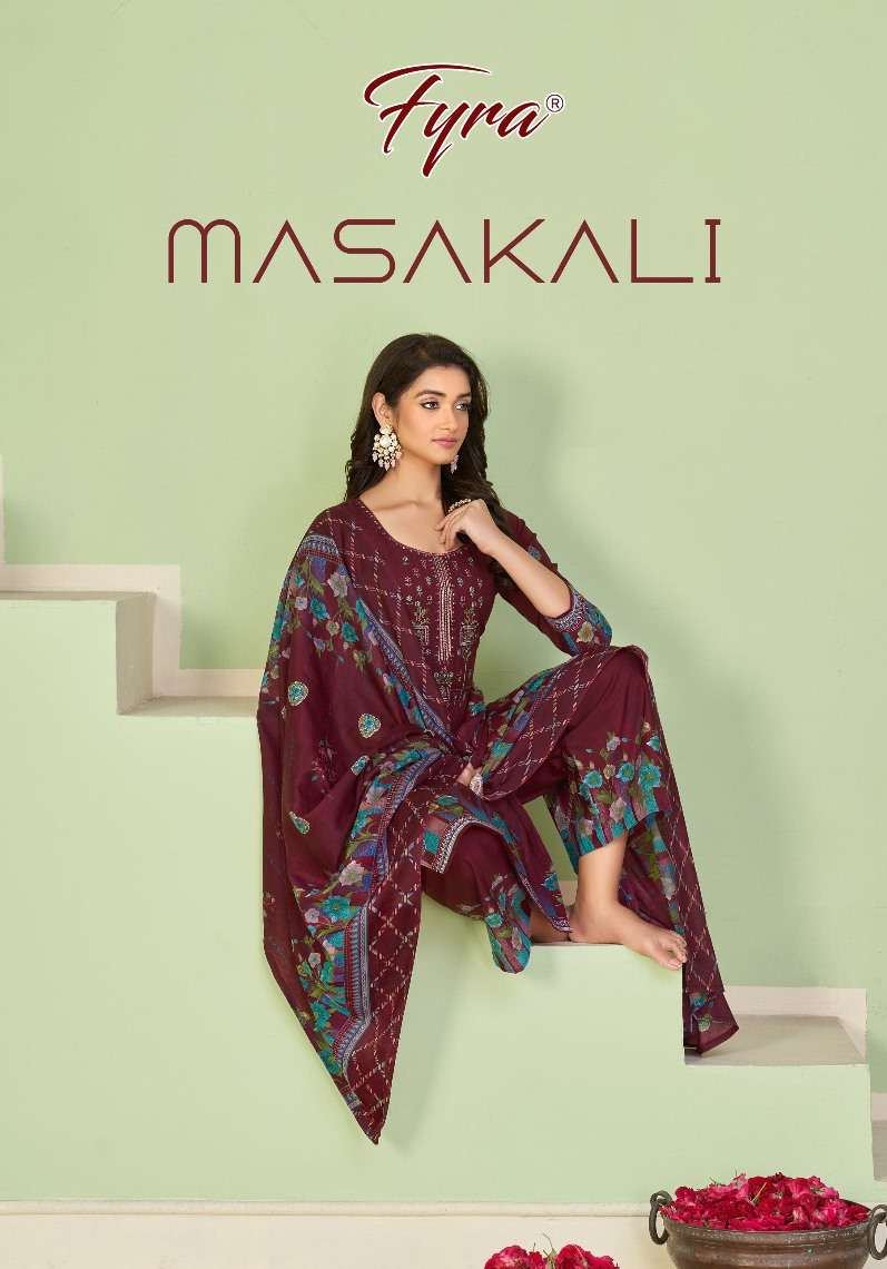Masakali By Fyra 101 To 110 Series Beautiful Suits Colorful Stylish Fancy Casual Wear Pure Soft Cotton Print With Work Dresses At Wholesale Price