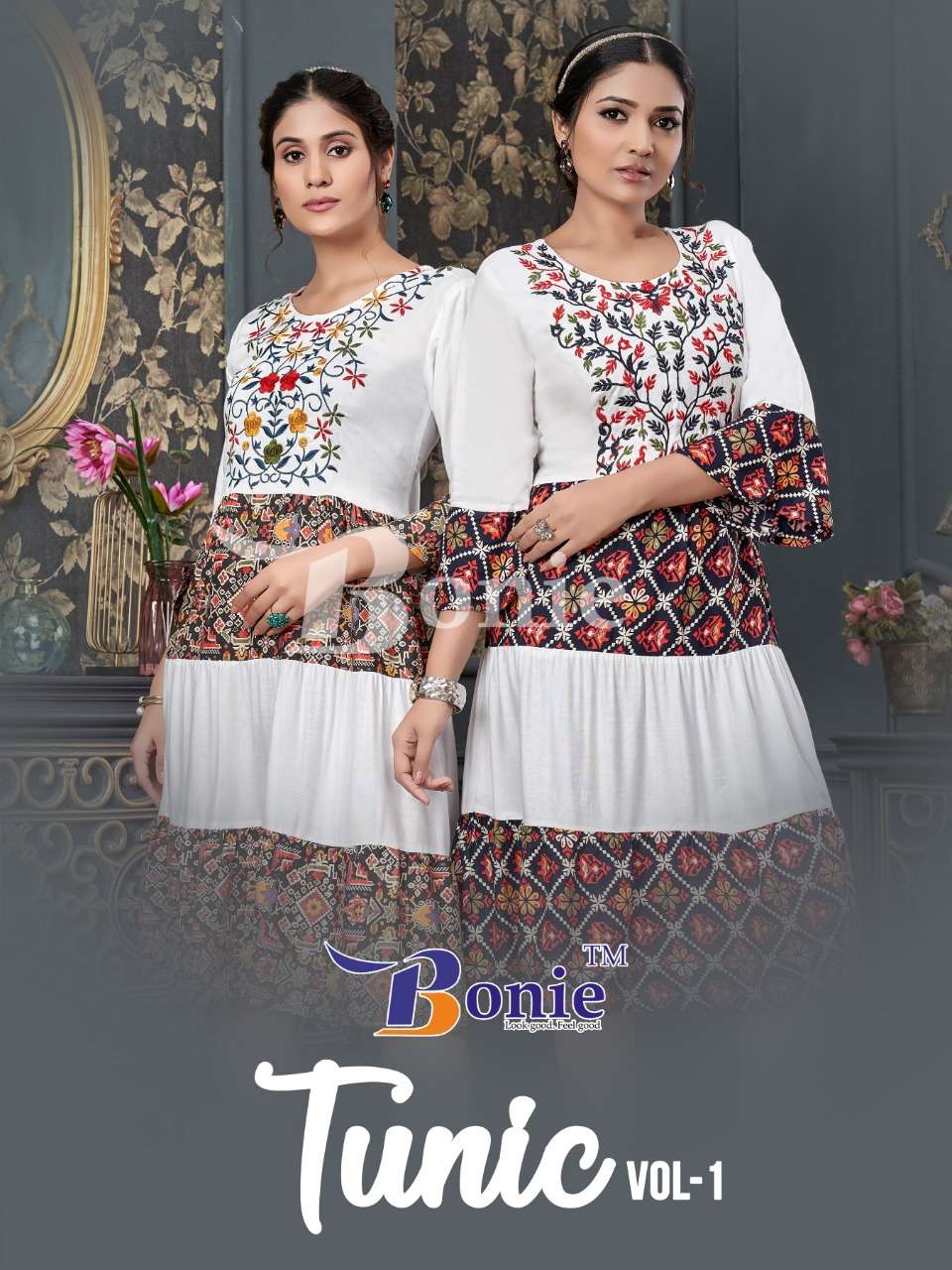 Tunic Vol-1 By Bonie 1001 To 1006 Series Designer Stylish Fancy Colorful Beautiful Party Wear & Ethnic Wear Collection Rayon Embroidered Kurtis At Wholesale Price