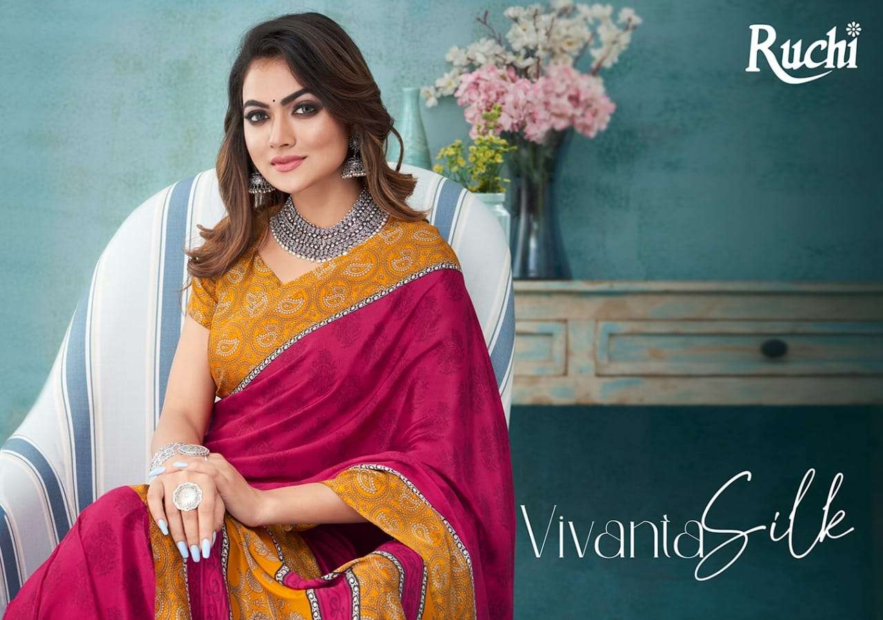 VIVANTA SILK VOL-13 BY RUCHI SAREES 18201-A TO 18203-D SERIES INDIAN ...