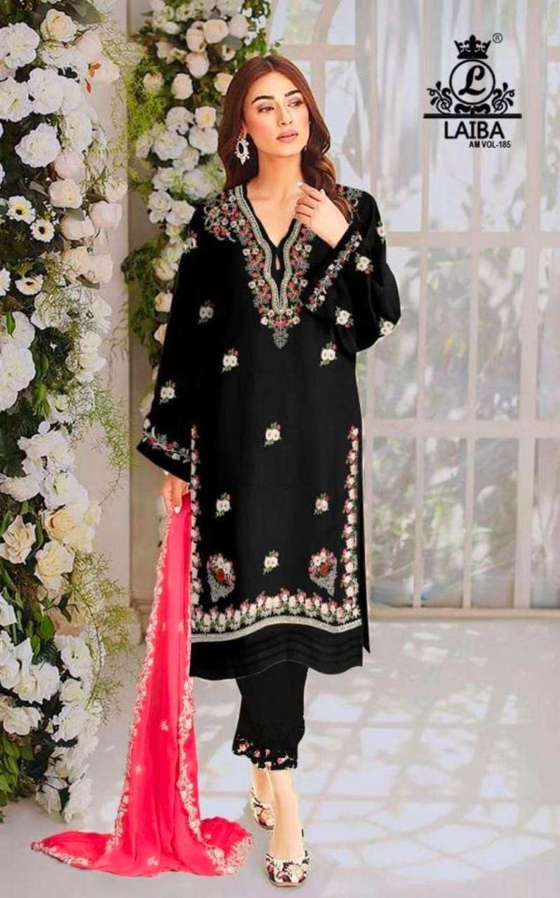 Am Vol-185 By Laiba 01 To 02 Series Beautiful Pakistani Suits Stylish Colorful Fancy Casual Wear & Ethnic Wear Pure Georgette Embroidered Dresses At Wholesale Price