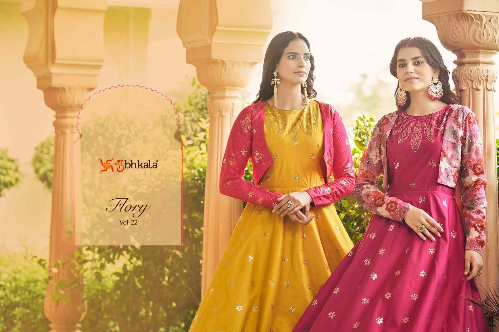 Flory Vol-22 By Shubhkala 4761 To 4769 Series Beautiful Stylish Fancy Colorful Casual Wear & Ethnic Wear Cotton Gowns With Jackets At Wholesale Price
