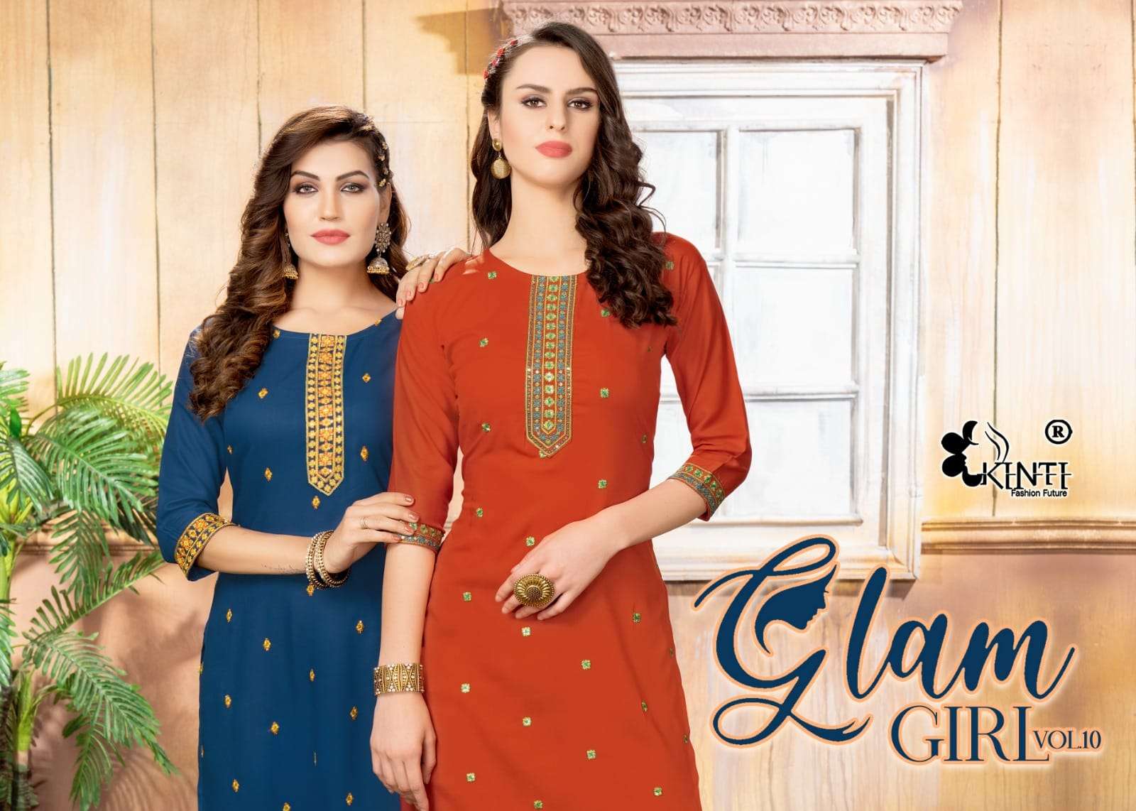Glam Girl Vol-10 By Kinti 1001 To 1008 Series Designer Stylish Fancy Colorful Beautiful Party Wear & Ethnic Wear Collection Heavy Rayon Embroidered Kurtis At Wholesale Price