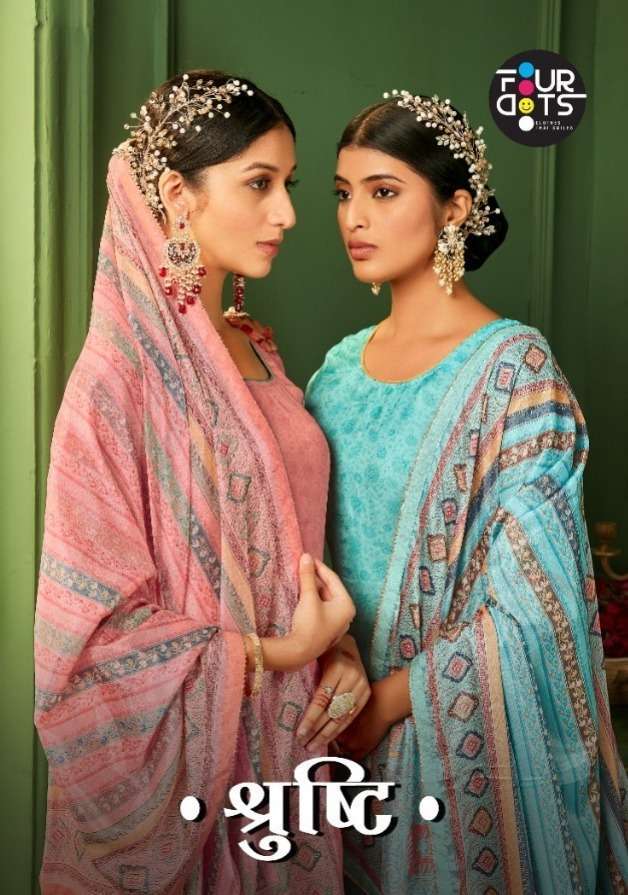 Shrushti By Four Dots 10201 To 10204 Series Beautiful Suits Colorful Stylish Fancy Casual Wear & Ethnic Wear Pure Organza Dresses At Wholesale Price