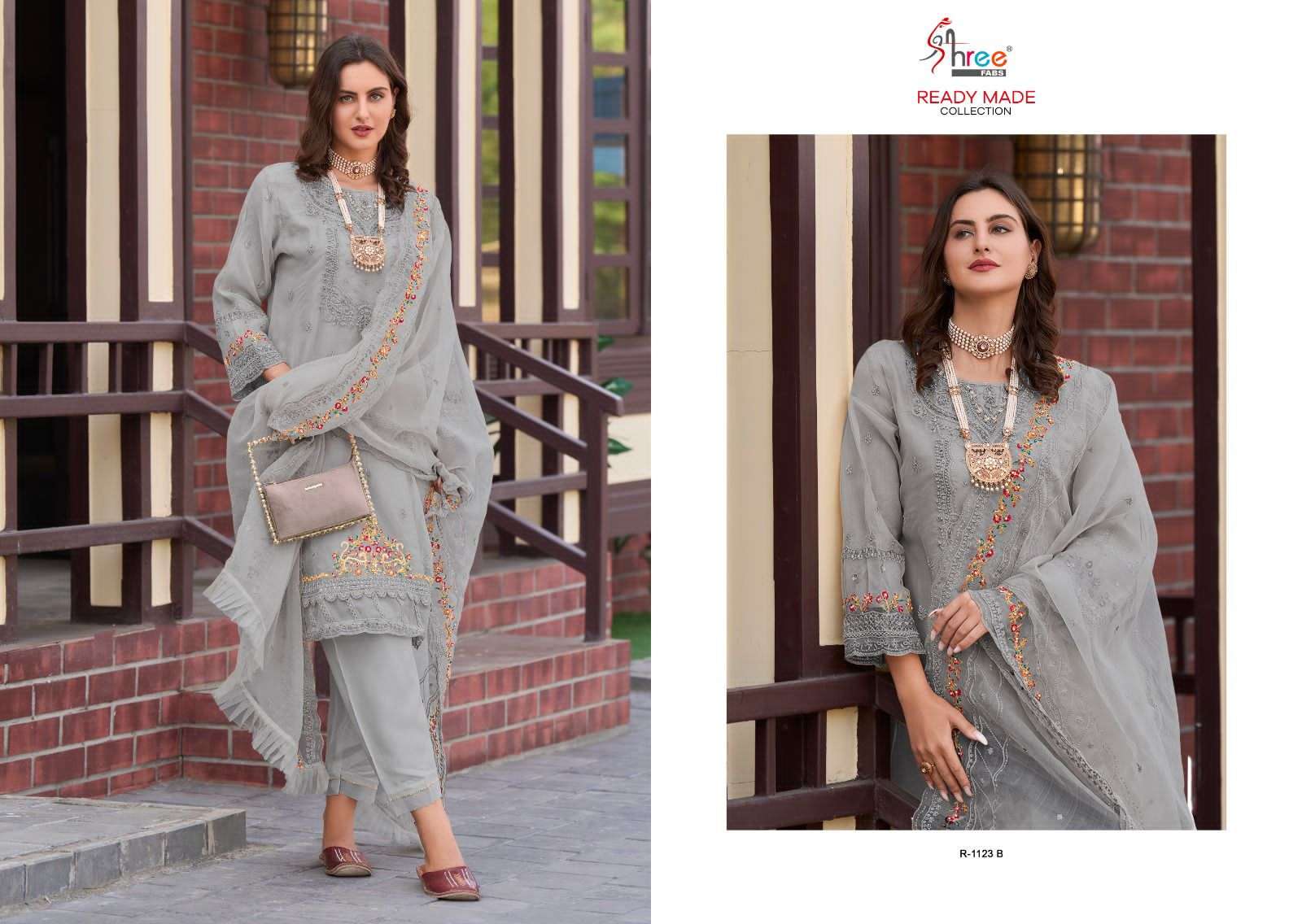 Shree Fabs Hit Design R-1123 Colours By Shree Fabs R-1123-A To R-1123-B Series Beautiful Pakistani Suits Colorful Stylish Fancy Casual Wear & Ethnic Wear Organza Dresses At Wholesale Price