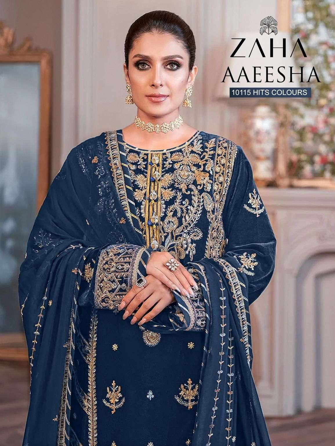 Aaeesha 10115 Colours By Zaha 10115-A To 10115-D Series Beautiful Pakistani Suits Colorful Stylish Fancy Casual Wear & Ethnic Wear Faux Georgette Embroidered Dresses At Wholesale Price