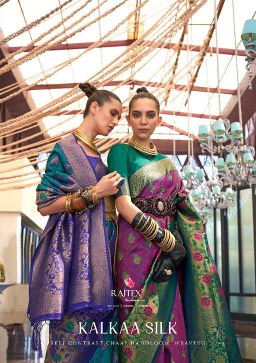 Kalkaa Silk By Raj Tex 303001 To 303006 Series Indian Traditional Wear Collection Beautiful Stylish Fancy Colorful Party Wear & Occasional Wear Handloom Weaving Sarees At Wholesale Price