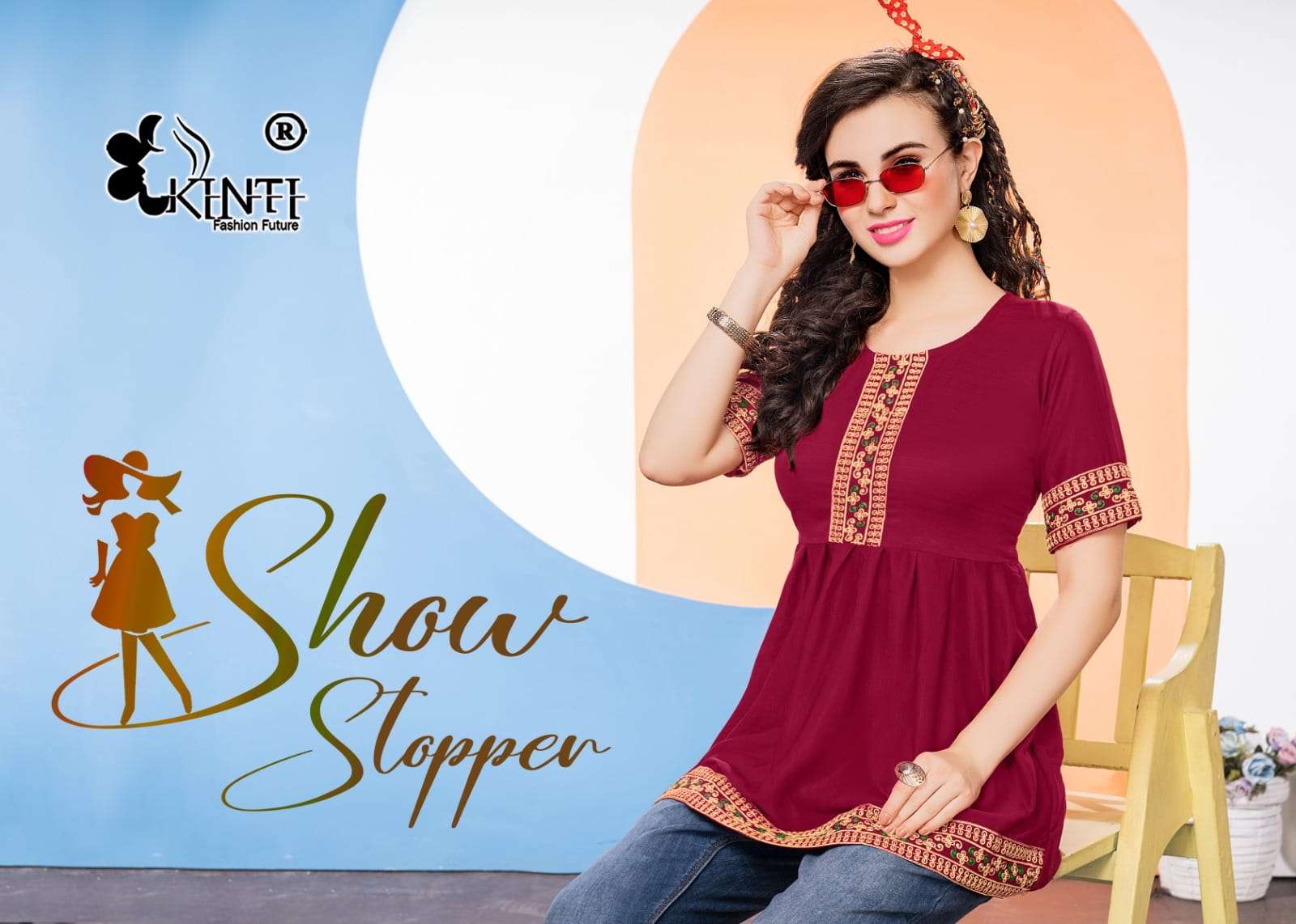 Show Stopper By Kinti 101 To 108 Series Designer Stylish Fancy Colorful Beautiful Party Wear & Ethnic Wear Collection Lycra Slub Tops At Wholesale Price