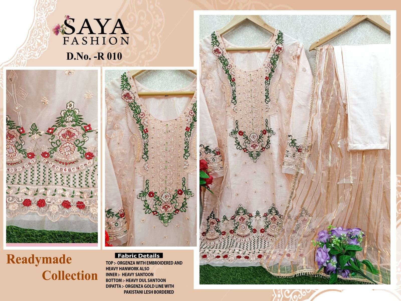Saya-010 By Saya Fashion Pakistani Suits Beautiful Fancy Colorful Stylish Party Wear & Occasional Wear Pure Organza Embroidery Dresses At Wholesale Price