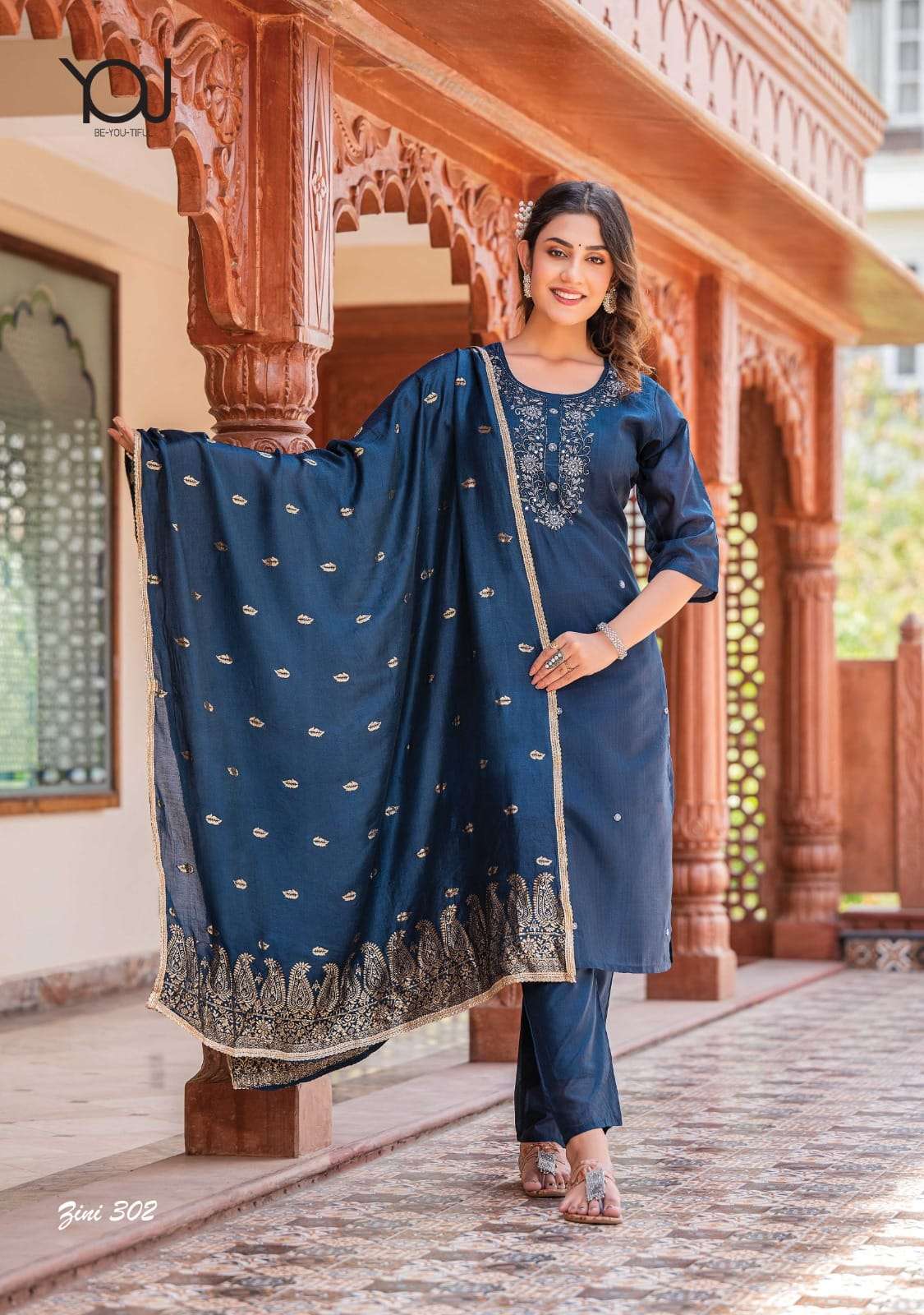 Zini Vol-3 By You 301 To 306 Series Beautiful Winter Collection Suits Stylish Fancy Colorful Casual Wear & Ethnic Wear Silk Chanderi Dresses At Wholesale Price