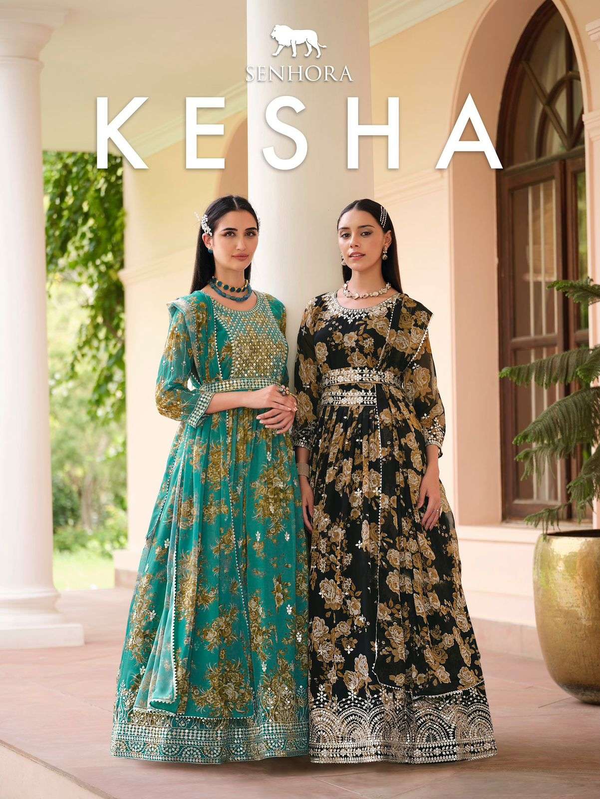 Kesha By Senhora Dresses 3002 To 3005 Series Beautiful Summer Collection Anarkali Suits Stylish Fancy Colorful Casual Wear & Ethnic Wear Georgette Print Dresses At Wholesale Price