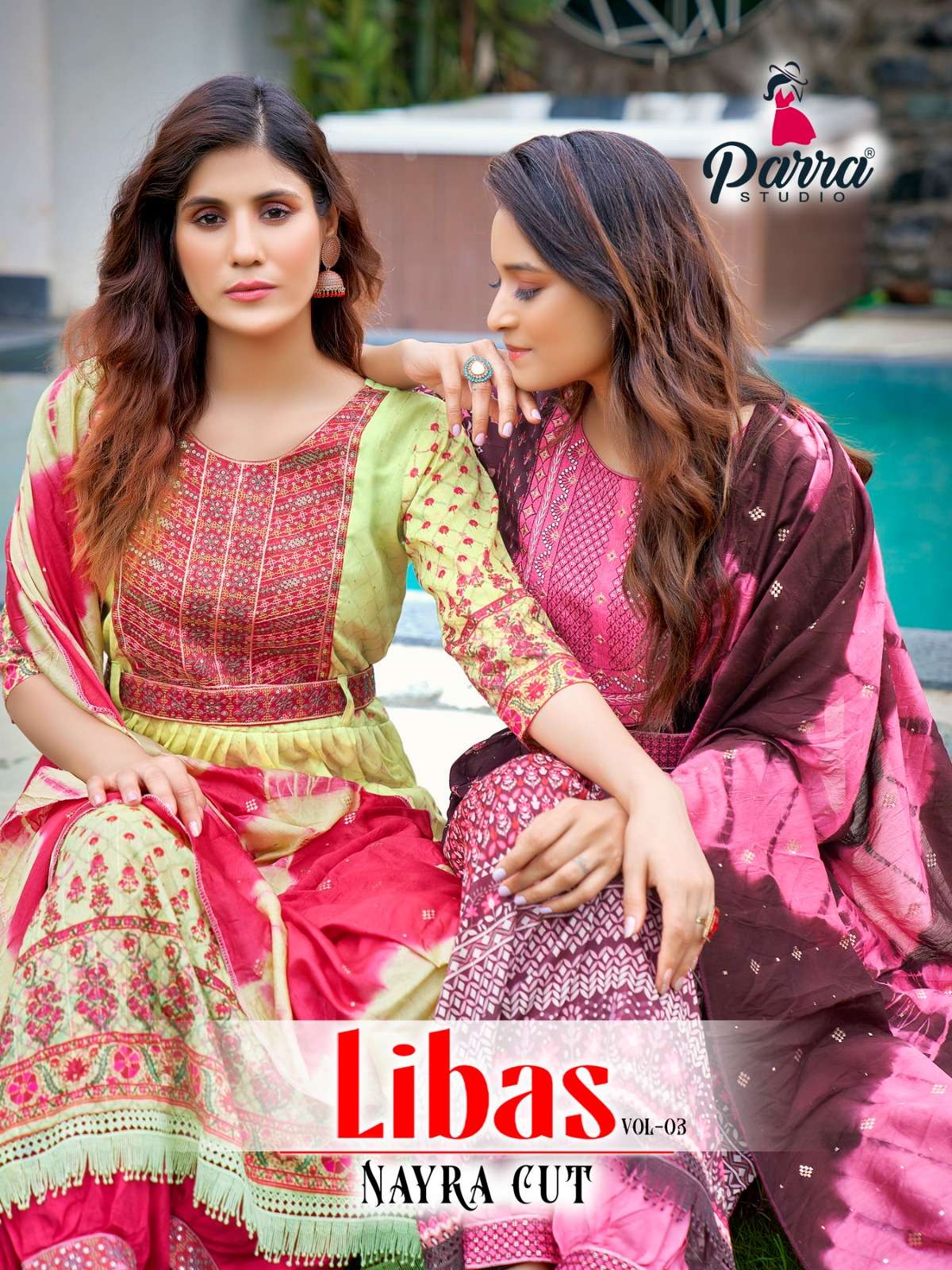 Libas Vol-3 By Parra Studio 3001 To 3006 Series Beautiful Sharara Suits Colorful Stylish Fancy Casual Wear & Ethnic Wear Silk Digital Print With Work Dresses At Wholesale Price