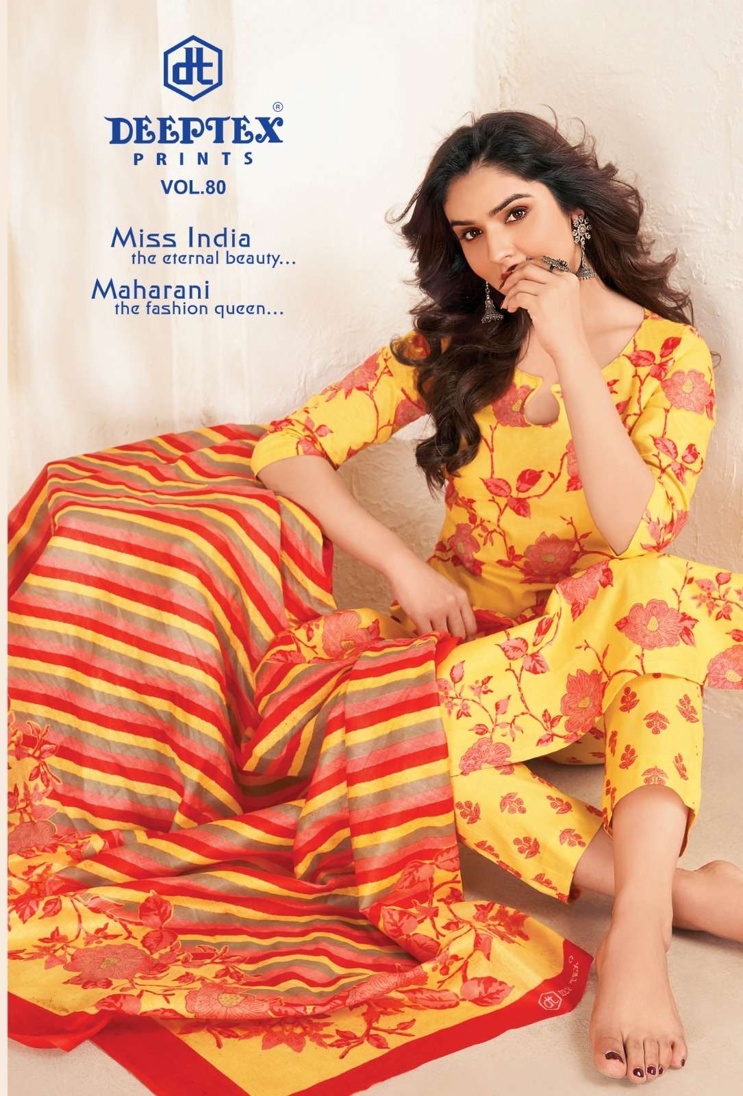 Miss India Vol-80 By Deeptex 8001 To 8026 Series Beautiful Stylish Suits Fancy Colorful Casual Wear & Ethnic Wear & Ready To Wear Pure Cotton Printed Dresses At Wholesale Price