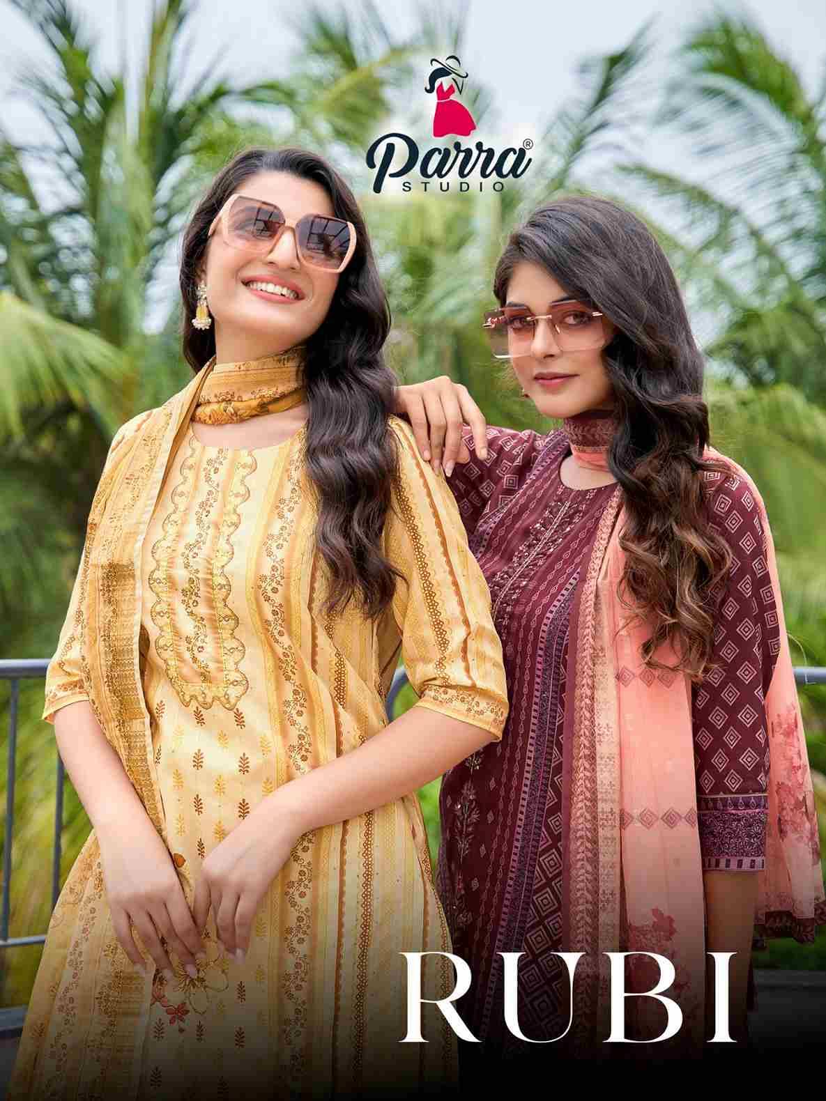 Rubi By Parra Studio 1001 To 1006 Series Beautiful Suits Colorful Stylish Fancy Casual Wear & Ethnic Wear Muslin Print Dresses At Wholesale Price