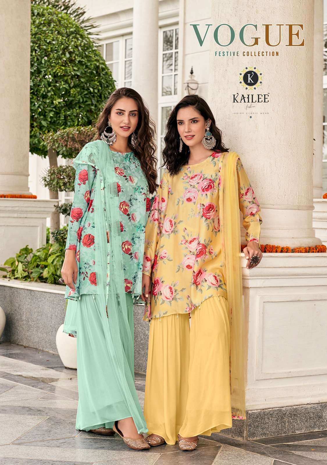 Vogue By Kailee 30001 To 30004 Series Sharara Suits Beautiful Fancy Colorful Stylish Party Wear & Occasional Wear Pure Cotton With Embroidery Dresses At Wholesale Price