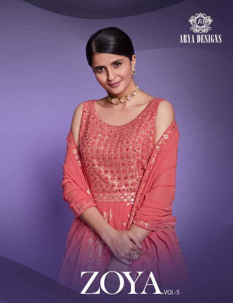 Zoya Vol-5 By Arya Designs 79001 To 79003 Series Designer Stylish Fancy Colorful Beautiful Party Wear & Ethnic Wear Collection Georgette Gown With Dupatta At Wholesale Price