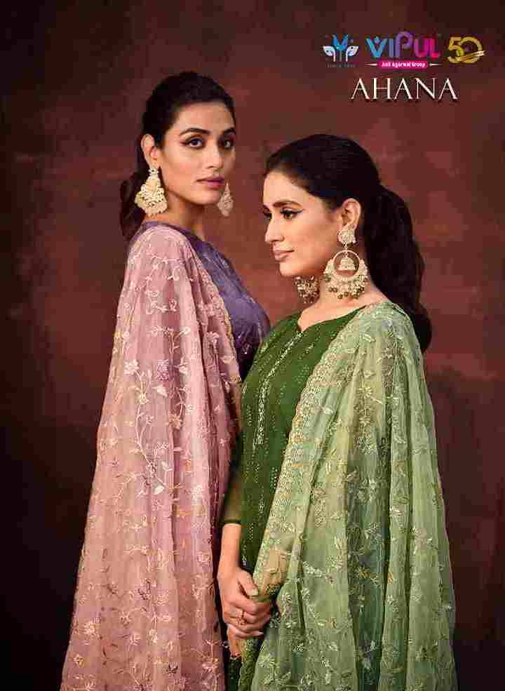 Ahana By Vipul Fashion 5461 To 5466 Series Beautiful Suits Colorful Stylish Fancy Casual Wear & Ethnic Wear Organza Embroidered Dresses At Wholesale Price