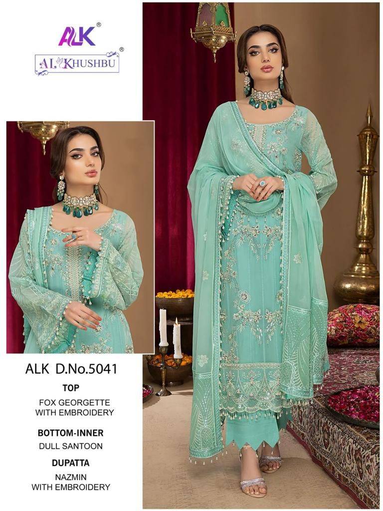 Al Khushbu Hit Design 5041 By Al Khushbu Beautiful Pakistani Suits Colorful Stylish Fancy Casual Wear & Ethnic Wear Faux Georgette Dresses At Wholesale Price