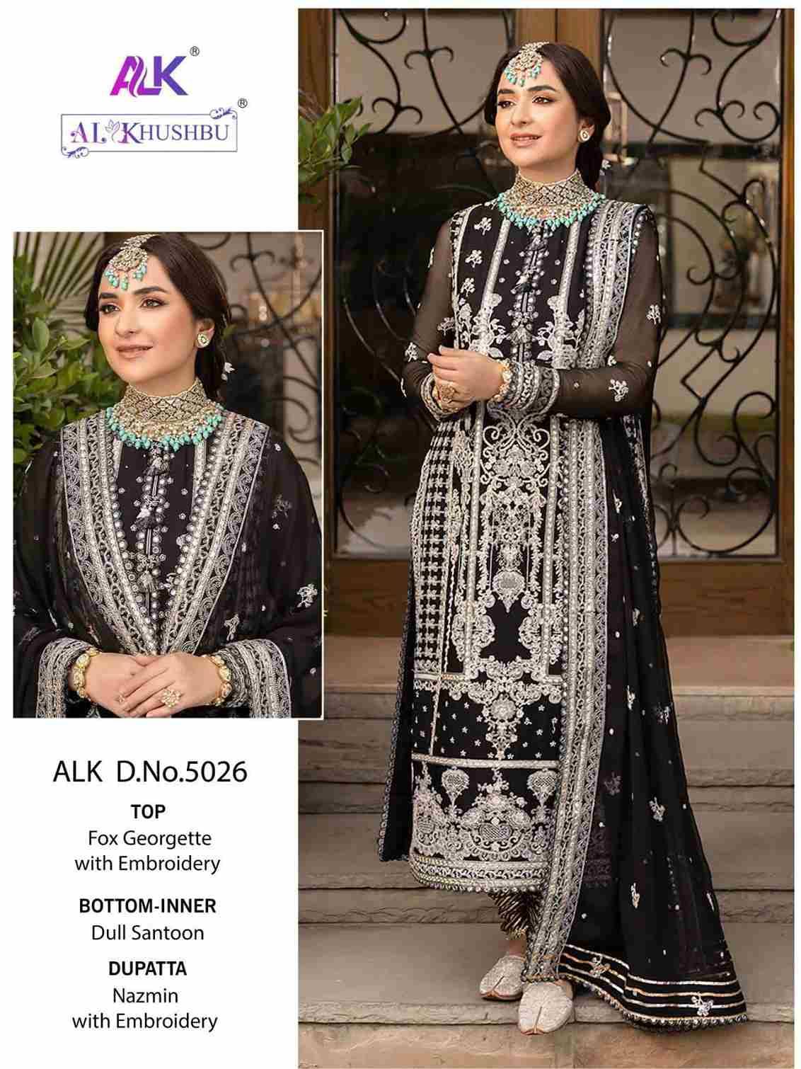 Al Khushbu Hit Design 5026 By Al Khushbu Beautiful Pakistani Suits Stylish Fancy Colorful Party Wear & Occasional Wear Faux Georgett Embroidered Dresses At Wholesale Price