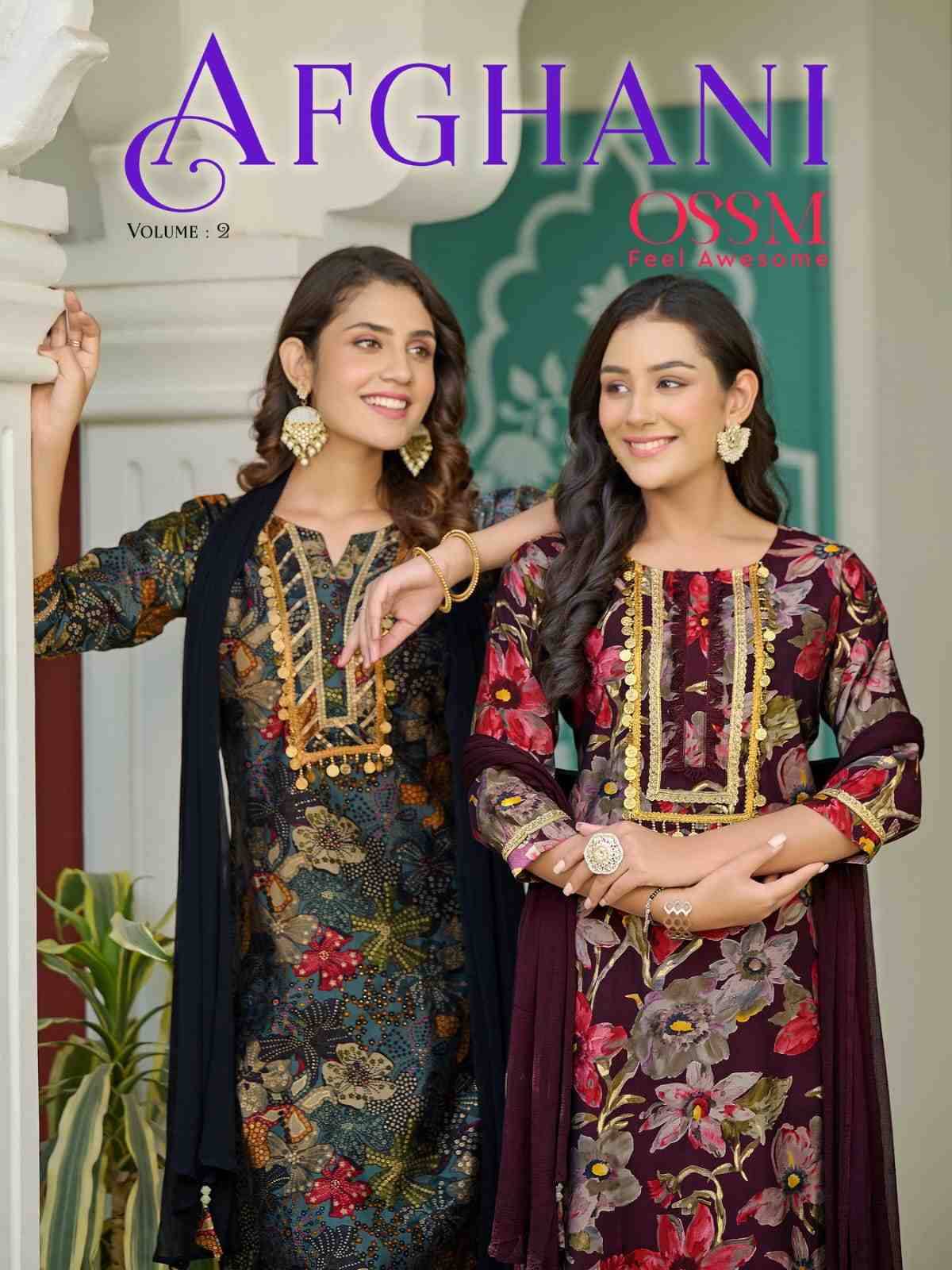 Afghani Vol-2 By Ossm 201 To 206 Series Beautiful Festive Suits Colorful Stylish Fancy Casual Wear & Ethnic Wear Chanderi Foil  Dresses At Wholesale Price