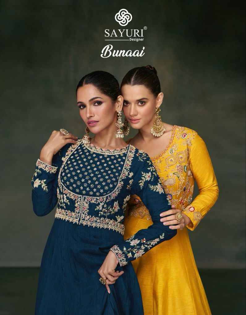 Bunaai By Sayuri 5326 To 5328 Series Beautiful Stylish Fancy Colorful Casual Wear & Ethnic Wear Premium Silk Gowns With Dupatta At Wholesale Price