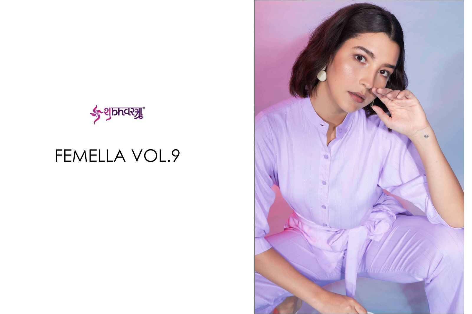 Femella Vol-9 By Shubhkala 5691 To 5695 Series Designer Stylish Fancy Colorful Beautiful Party Wear & Ethnic Wear Collection Viscose Rayon Tops With Bottom At Wholesale Price