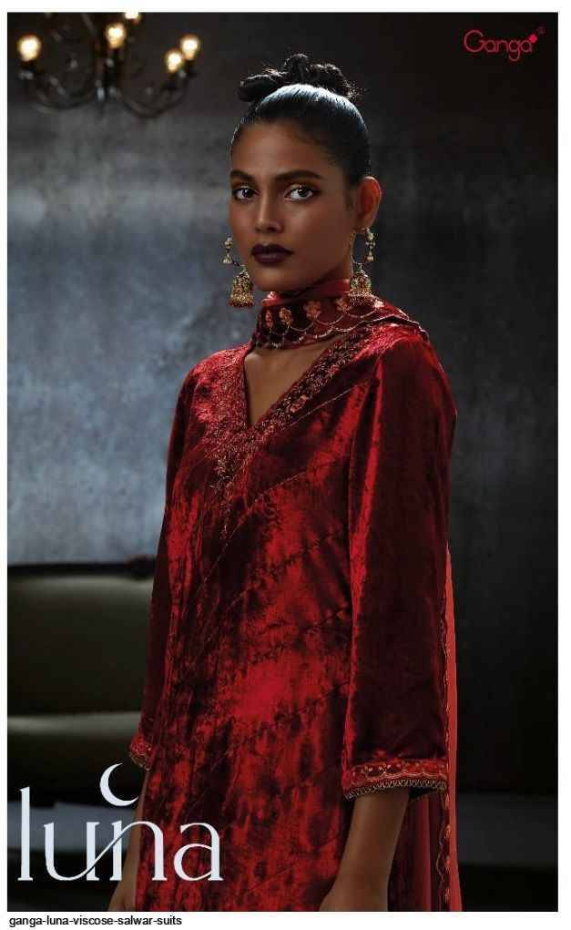 Luna By Ganga Fashion 1193 To 1198 Series Beautiful Stylish Festive Suits Fancy Colorful Casual Wear & Ethnic Wear & Ready To Wear Pure Viscose Velvet Dresses At Wholesale Price