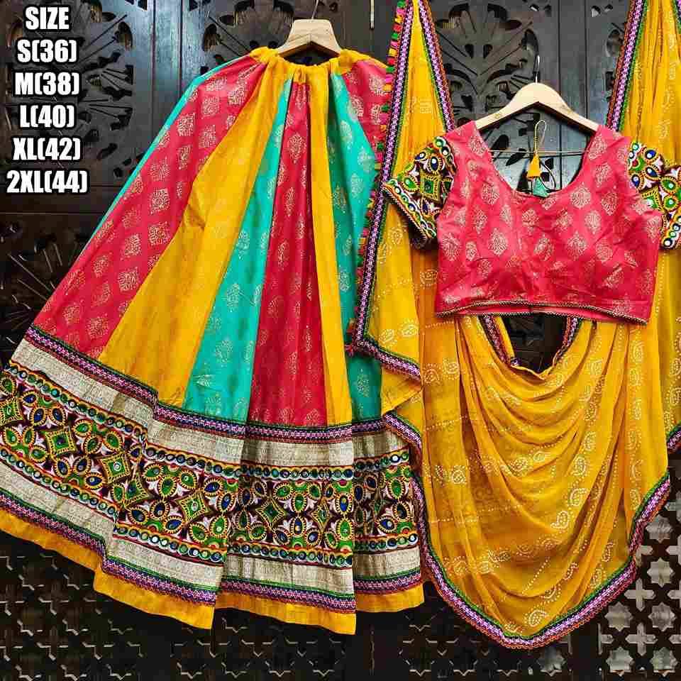 PC-1223 BY ASLIWHOLESALE DESIGNER FANCY CHINON SILK NAVRATRI LEHENGAS