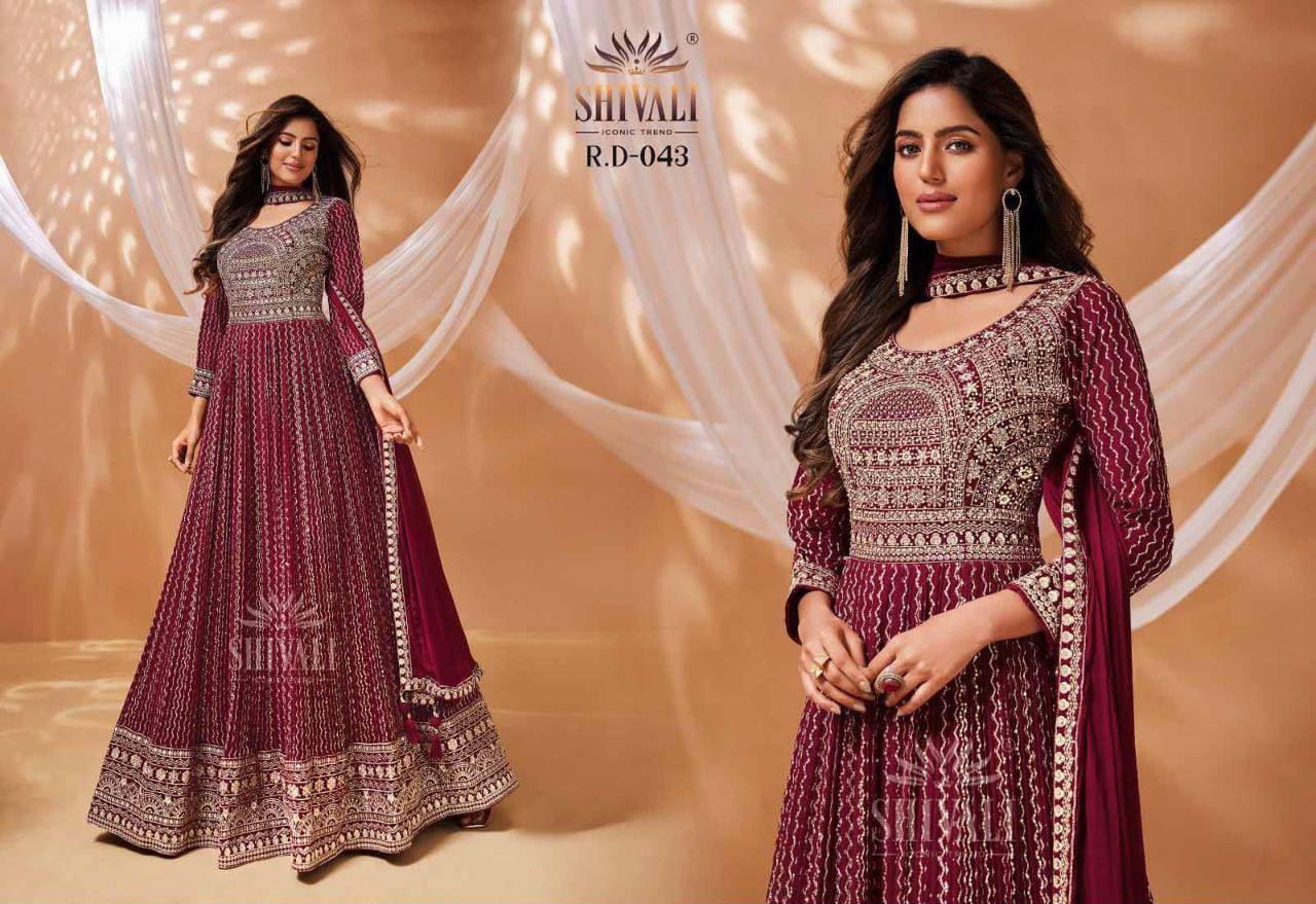 Shivali Hit Design 043 By Shivali Designer Anarkali Suits Beautiful Fancy Colorful Stylish Party Wear & Occasional Wear Fancy Dresses At Wholesale Price