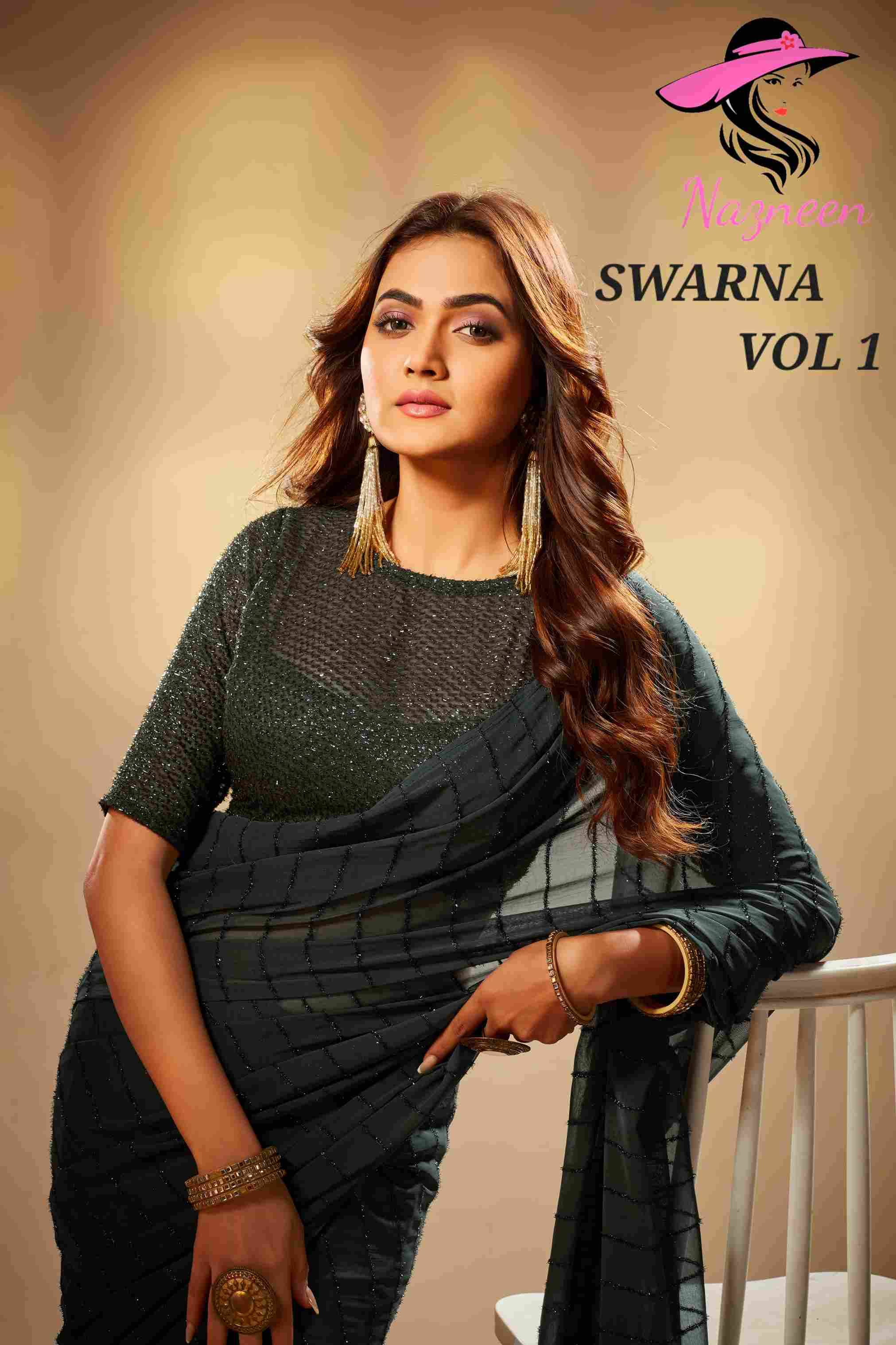 Swarna Vol-1 By Nazneen 4459 To 4461 Series Indian Traditional Wear Collection Beautiful Stylish Fancy Colorful Party Wear & Occasional Wear Georgette Sarees At Wholesale Price